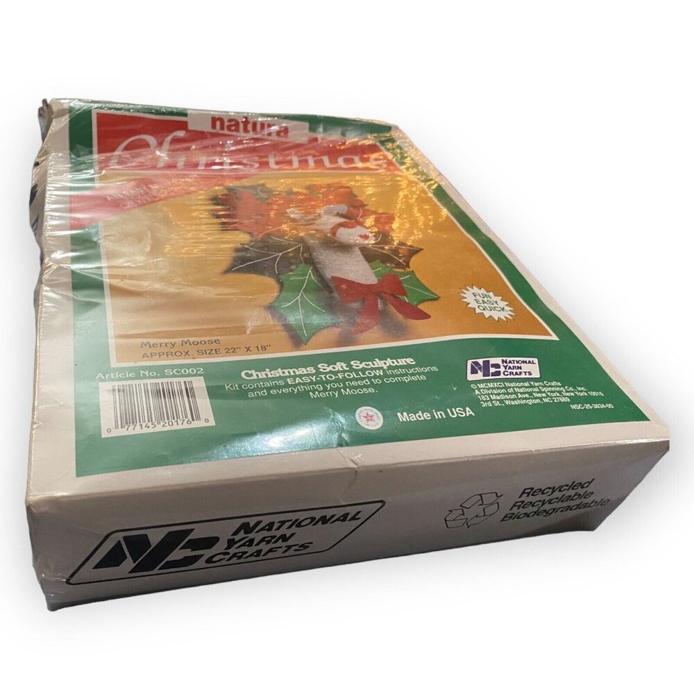 National Yarn Crafts Natura Christmas Soft Sculpture Merry Moose Kit No SC002 - Picture 2 of 5